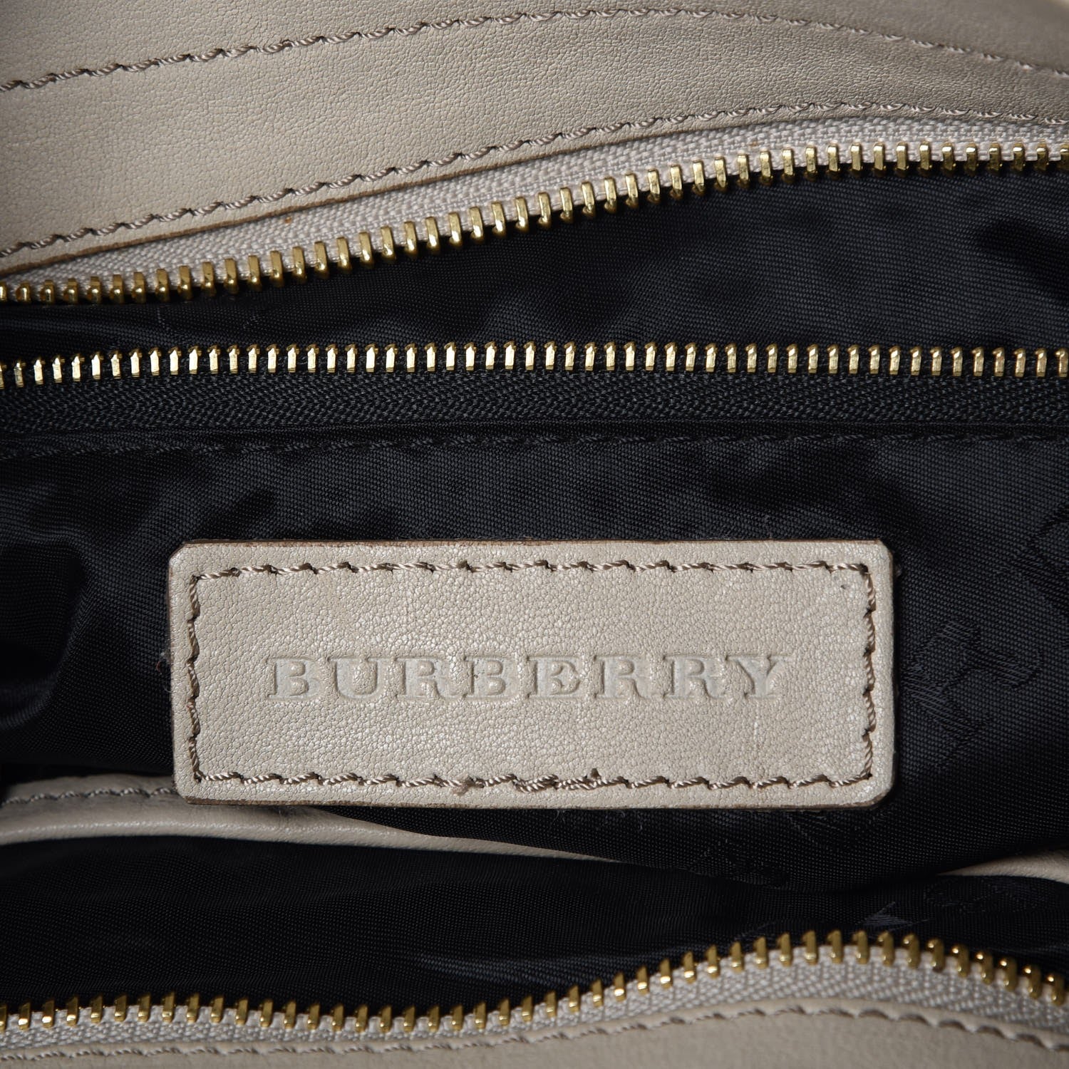 Burberry Lambskin Plisse Studded Hobo Natural 6 of 12
