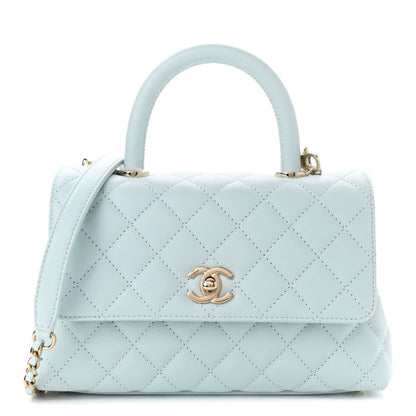 Chanel Caviar Quilted Mini Coco Handle Flap Light Blue 1 of 10