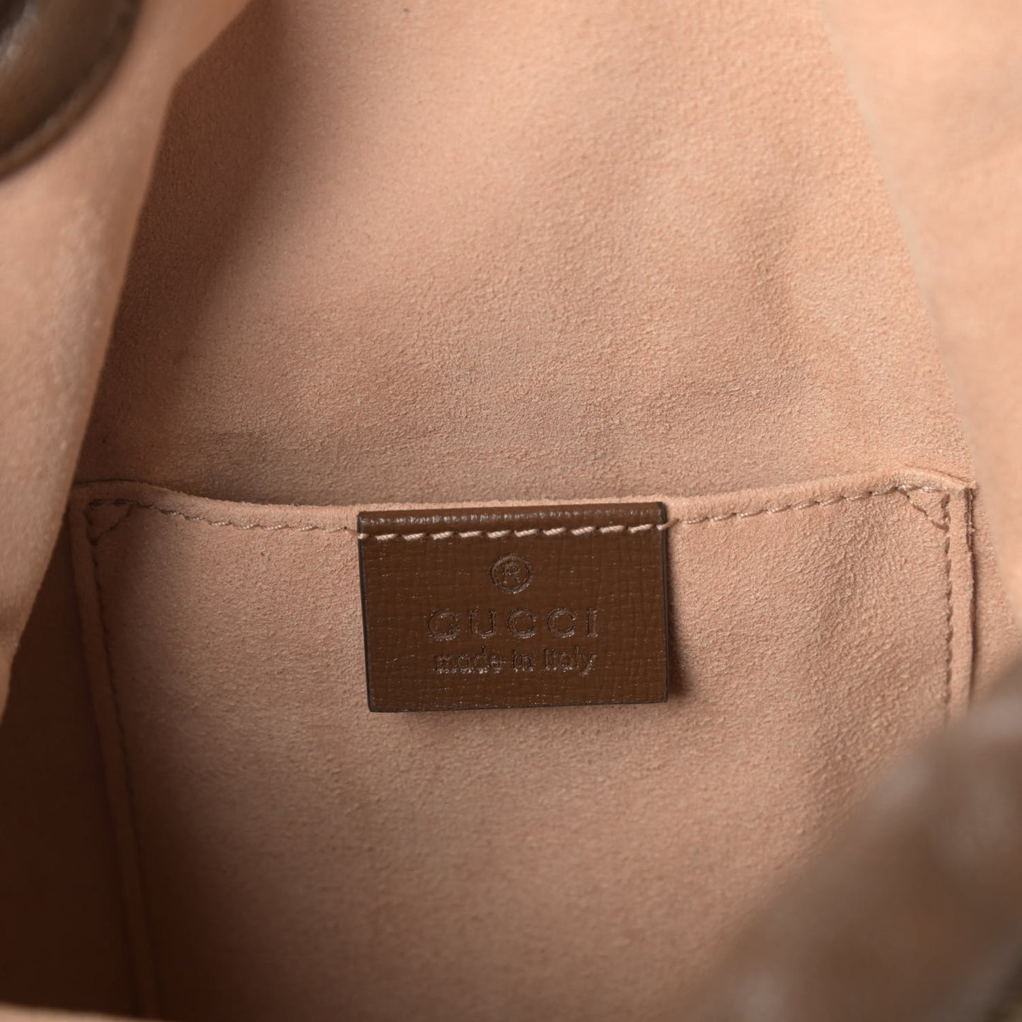 Monogram Textured Calfskin Horsebit 1955 Drawstring Bucket Bag Beige Brown Sugar