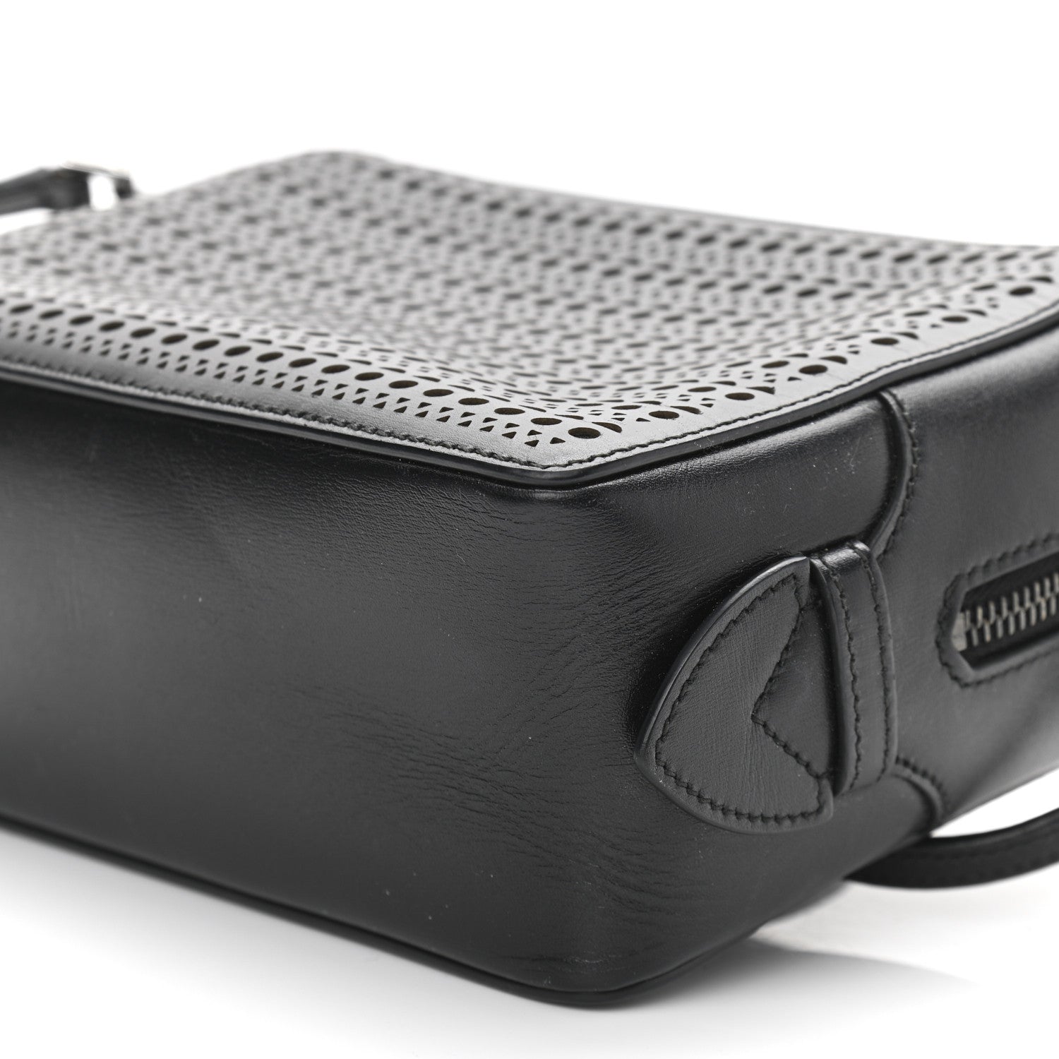 Alaia Calfskin Laser Cut Camera Bag Black 9 of 9