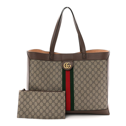 Gucci Gg Supreme Monogram Web Ophidia Tote Brown 3 of 12