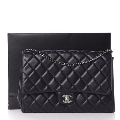 Chanel Lambskin Quilted Clutch With Chain Flap Navy 11 of 11