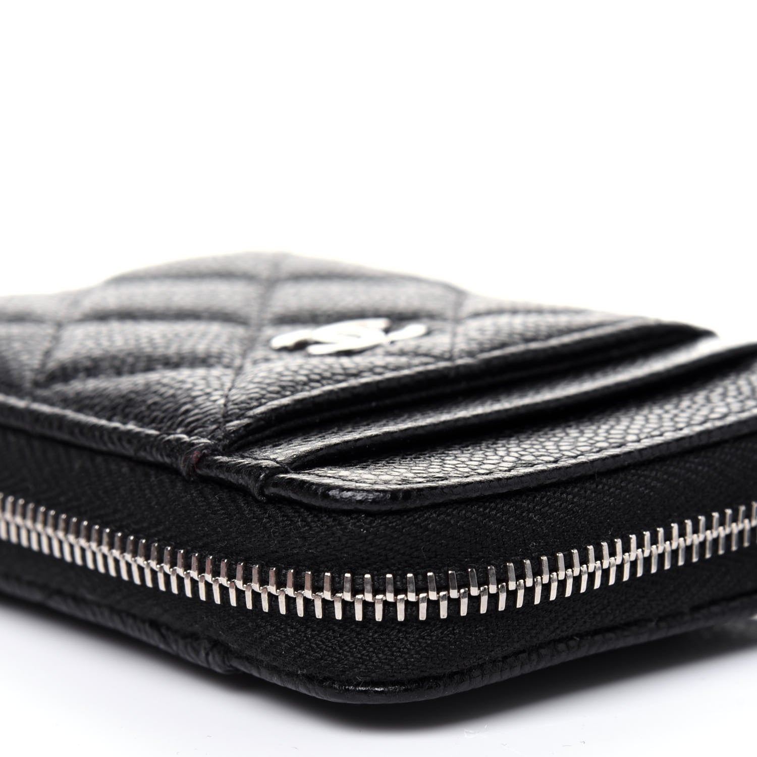 Chanel Caviar Quilted Zip Card Holder Black 10 of 13