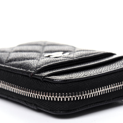 Chanel Caviar Quilted Zip Card Holder Black 10 of 13