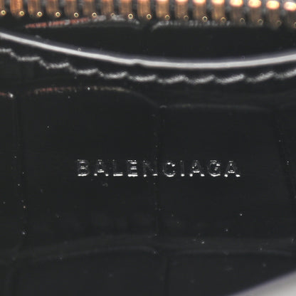Balenciaga Shiny Supple Calfskin Crocodile Embossed Neo Classic Gold Hardware Nano City Crossbody Black 5 of 7