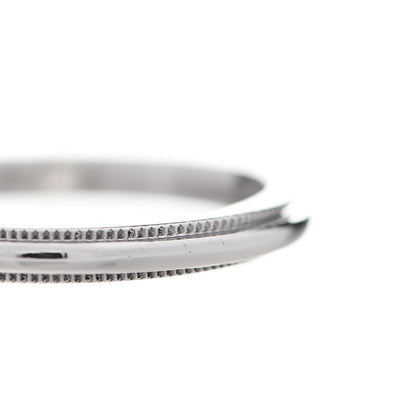 Tiffany Platinum 2mm Milgrain Wedding Band Ring 48 4.5 5 of 6