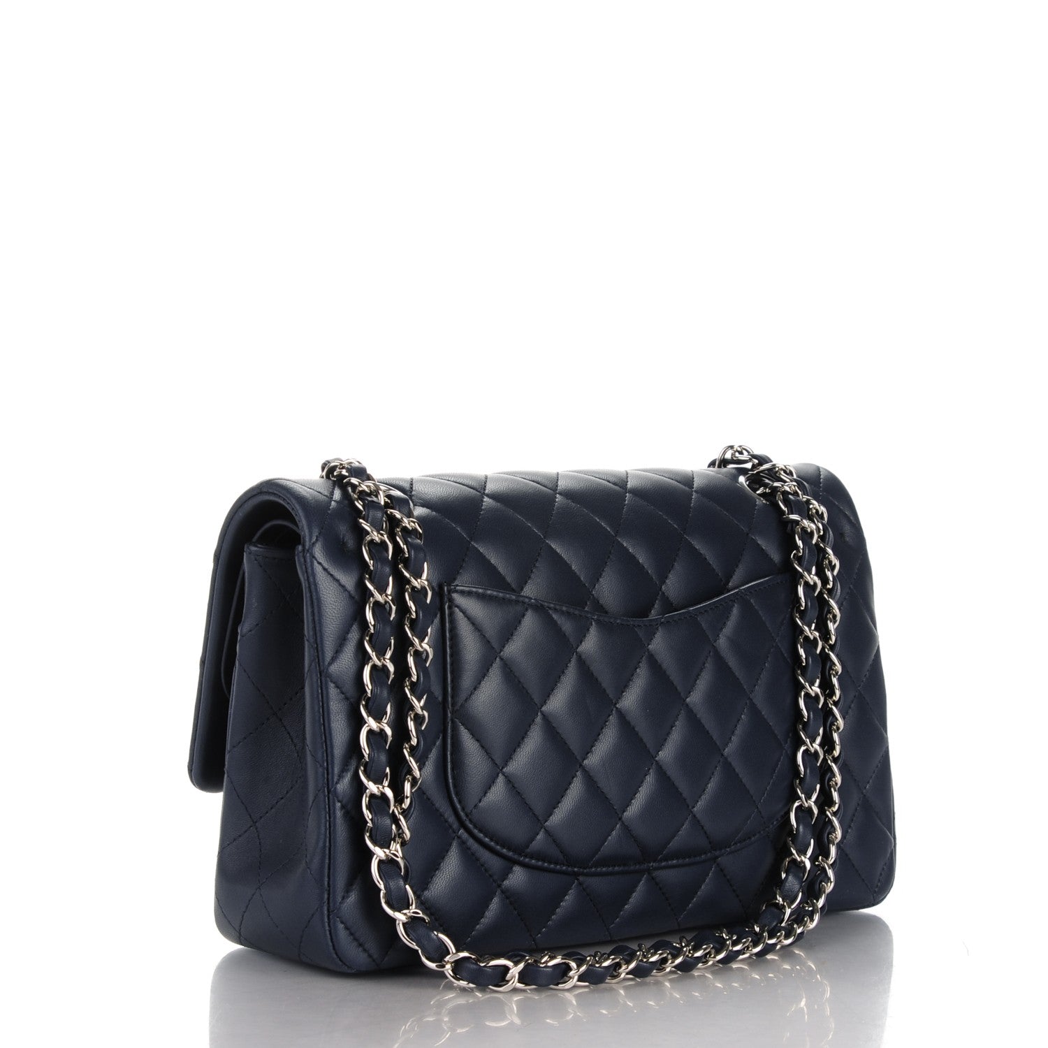 Chanel Lambskin Quilted Medium Double Flap Navy 3 of 8