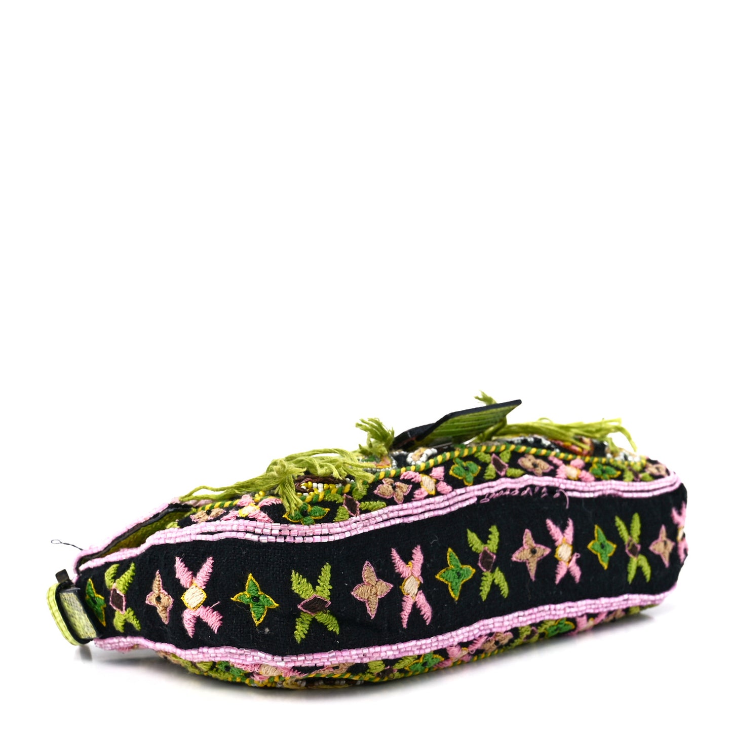 Satin Lizard Beaded Baguette Black Multicolor