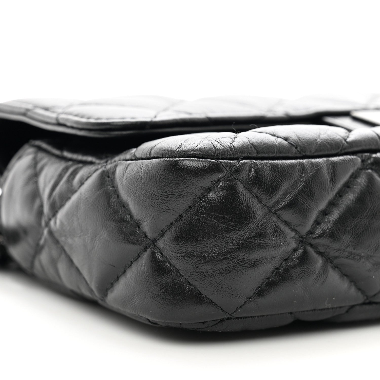 Chanel Aged Calfskin Quilted 2.55 Reissue Phone Holder With Chain So Black 11 of 12