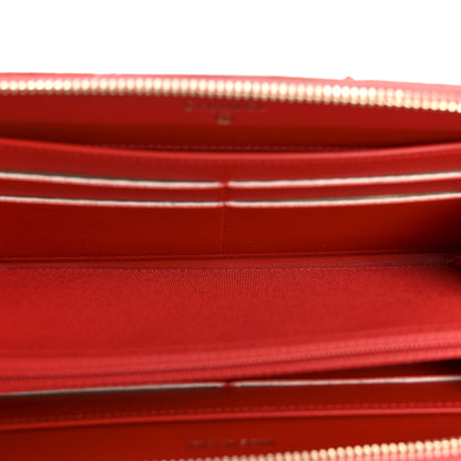 Chanel Snakeskin Large Gusset Zip Around Wallet Red 5 of 12