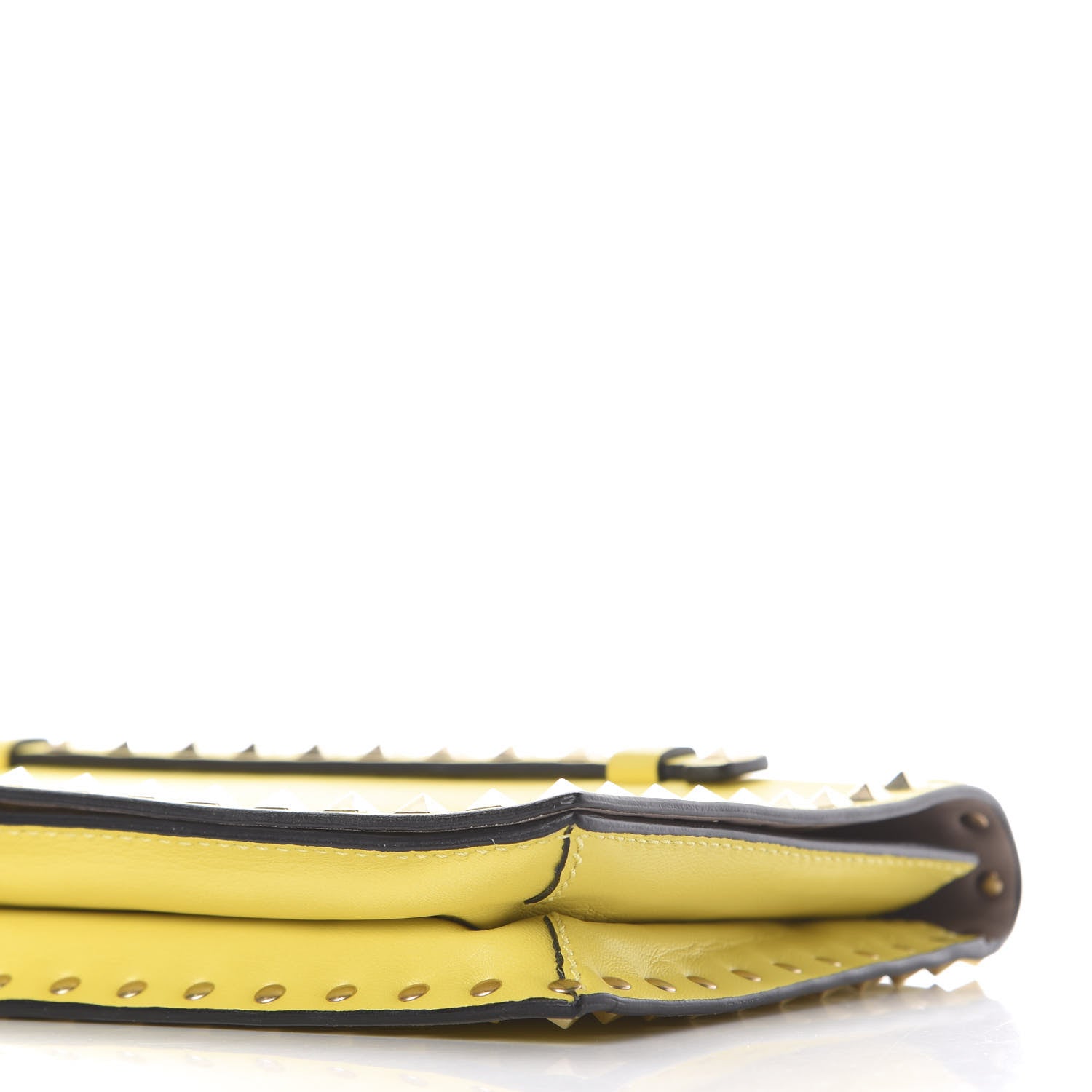 Valentino Garavani Nappa Rockstud Wristlet Clutch Naples Yellow 8 of 9