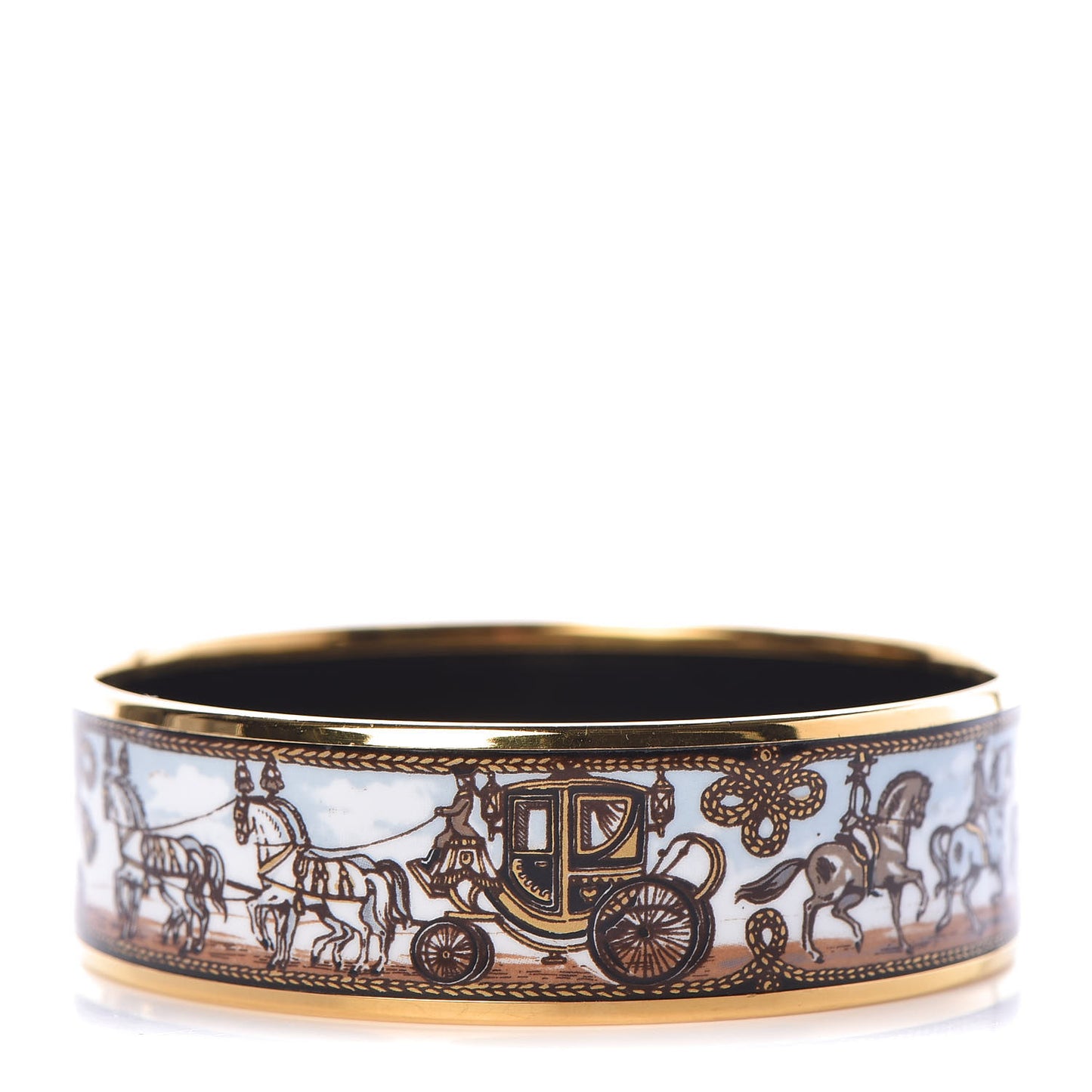 Enamel Printed Horse Carriage Wide Bracelet 65