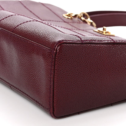 Chanel Caviar Stitched Chocolate Bar Shopping Tote Red 10 of 10