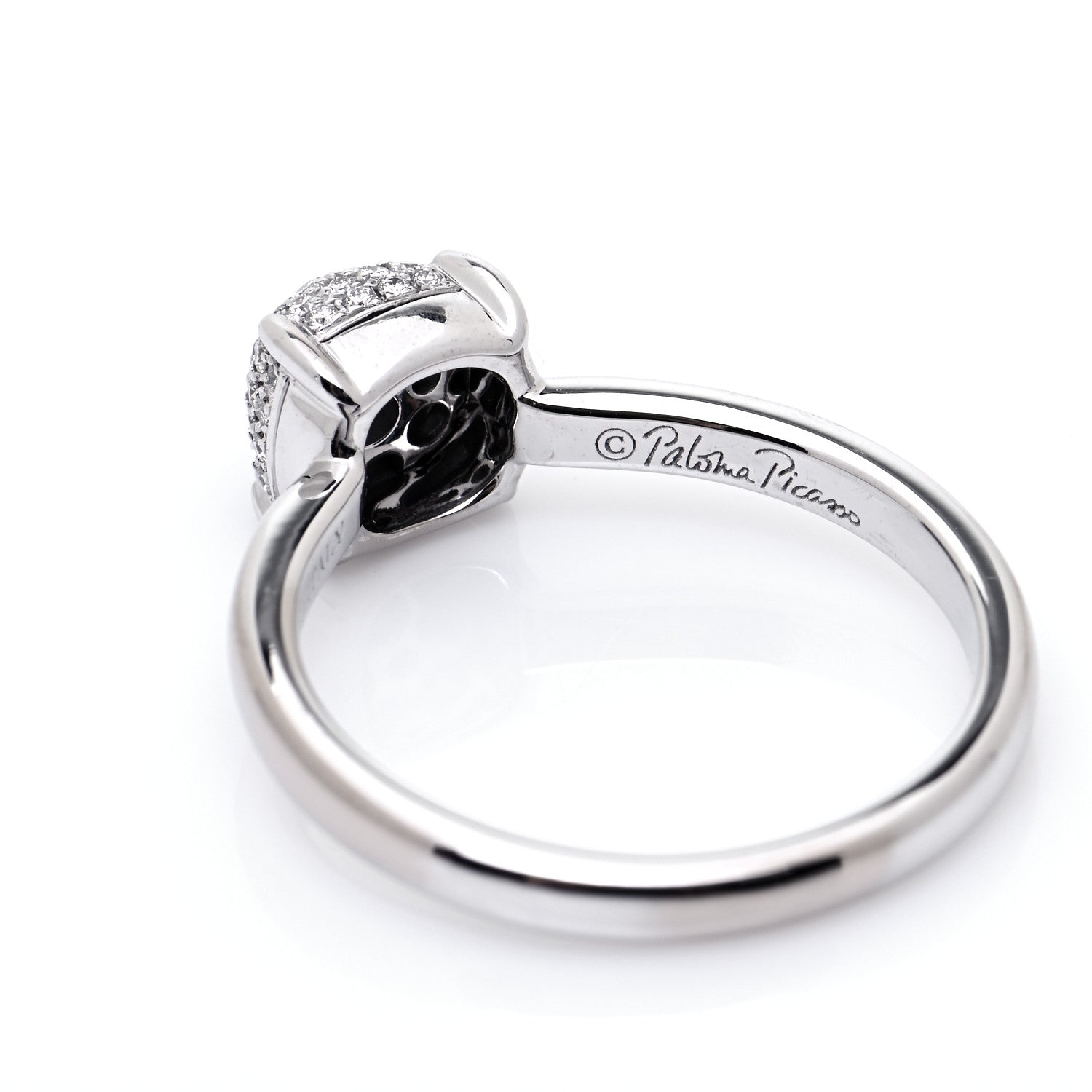 Tiffany 18K White Gold Diamond 7mm Paloma Picasso Sugar Stacks Ring 54 7 5 of 6