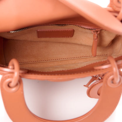 Christian Dior Ultra Matte Calfskin Cannage Mini Lady Dior Orange 5 of 13