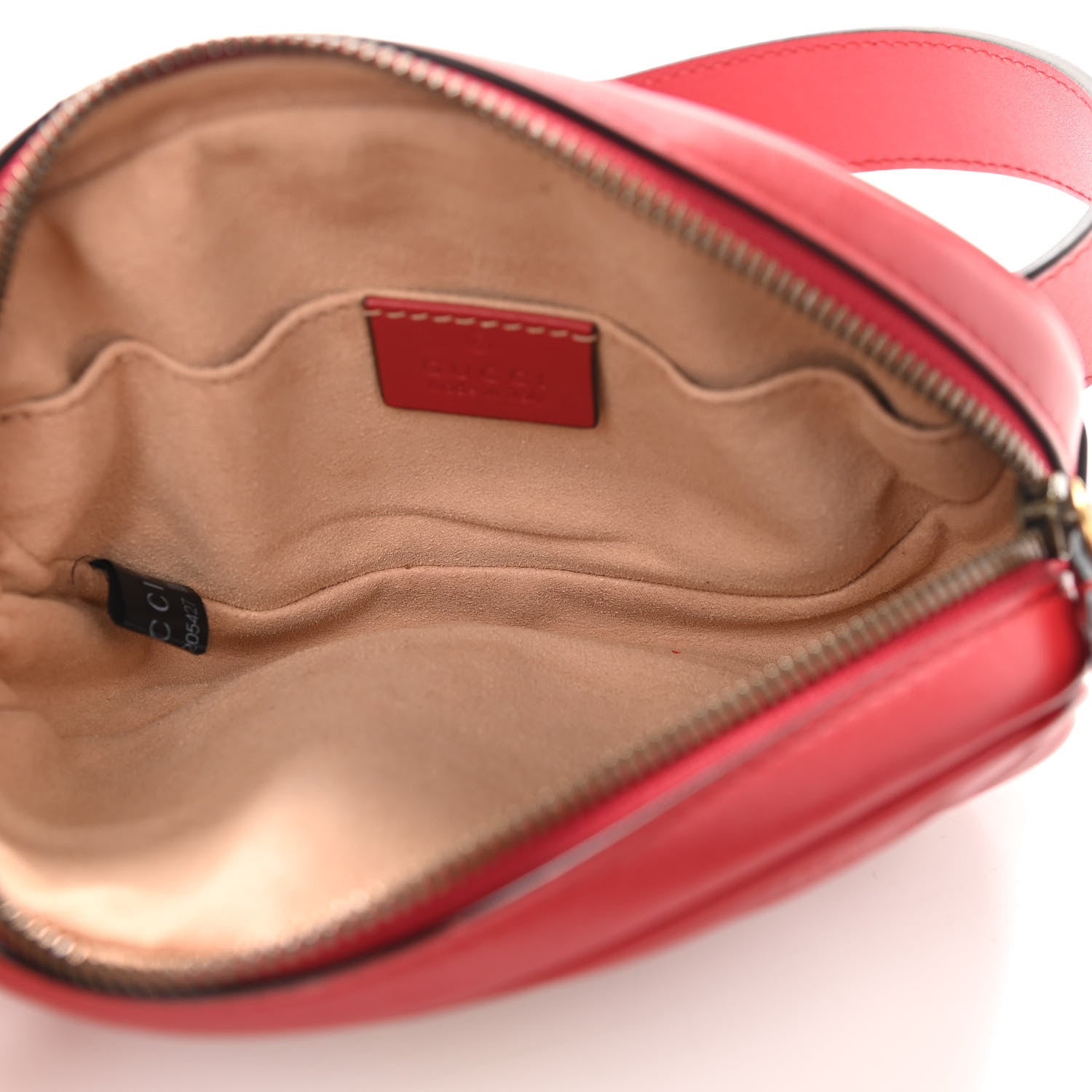 Gucci Calfskin Matelasse GG Marmont Belt Bag 85 34 Hibiscus Red 5 of 12