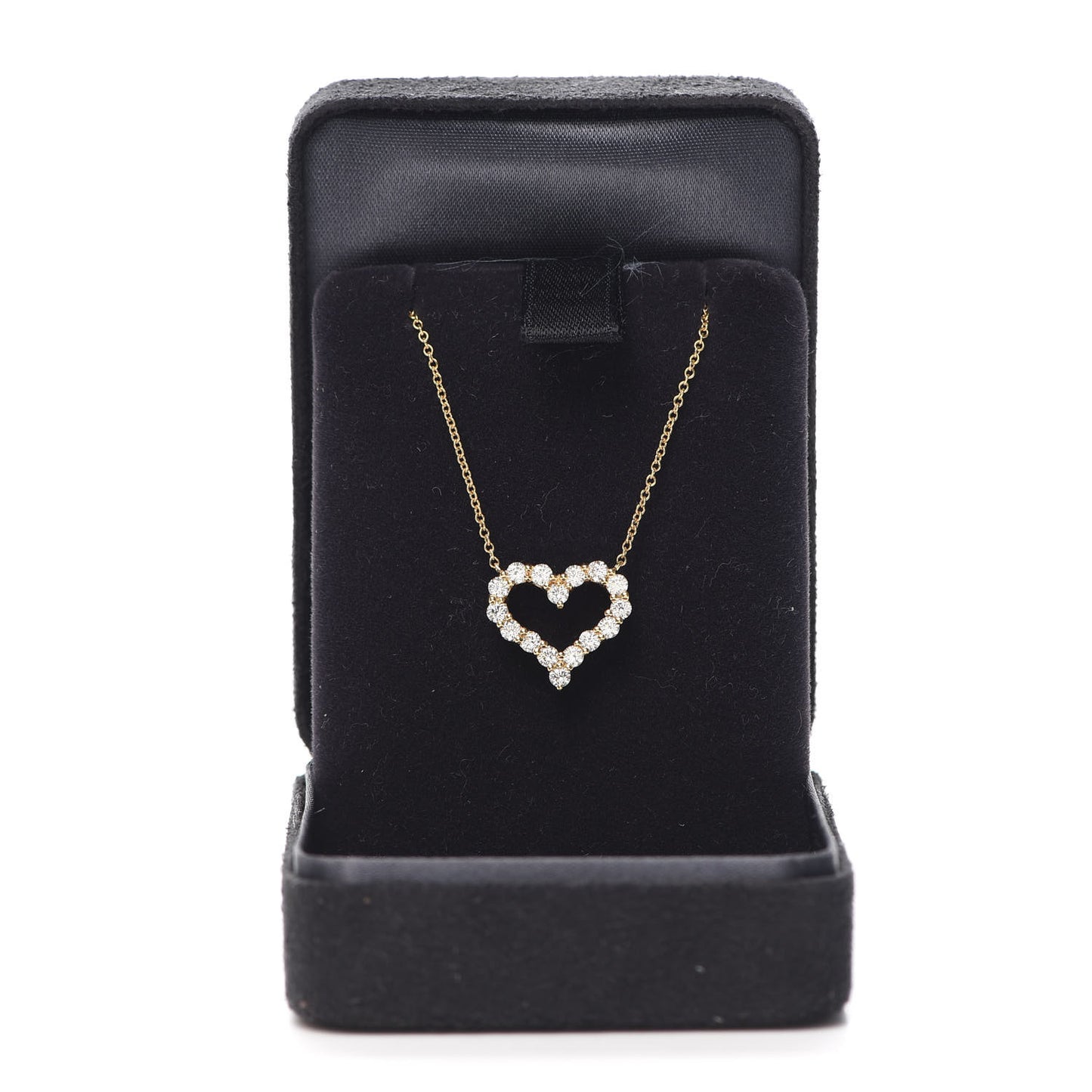 18K Yellow Gold Diamond Small Heart Pendant Necklace