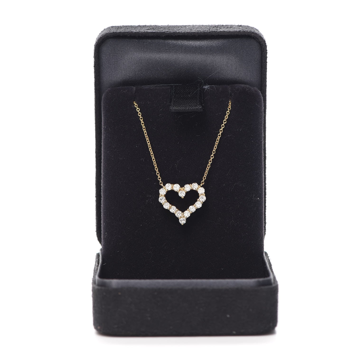 Tiffany 18K Yellow Gold Diamond Small Heart Pendant Necklace 5 of 5