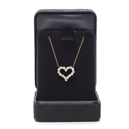 Tiffany 18K Yellow Gold Diamond Small Heart Pendant Necklace 5 of 5