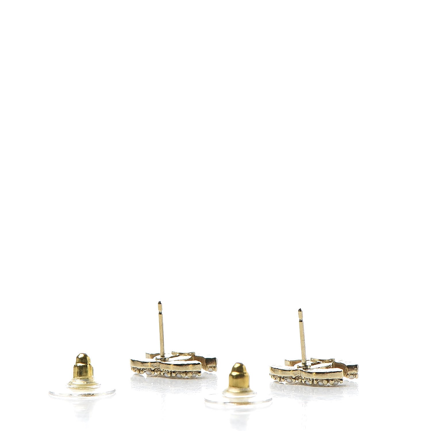 Chanel Pearl Crystal CC Earrings Gold 3 of 5