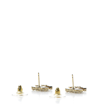 Chanel Pearl Crystal CC Earrings Gold 3 of 5