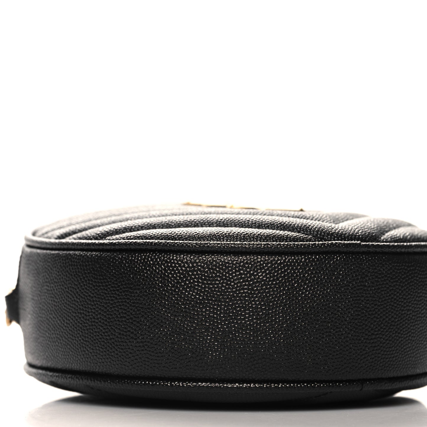Grain De Poudre Matelasse Chevron Quilted Round Vinyle Camera Bag Black