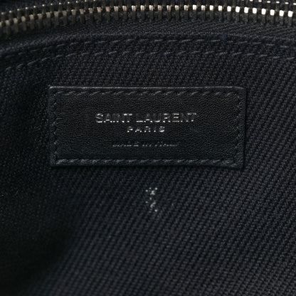 Saint Laurent Linen Calfskin Rive Gauche North South Tote Black 9 of 12
