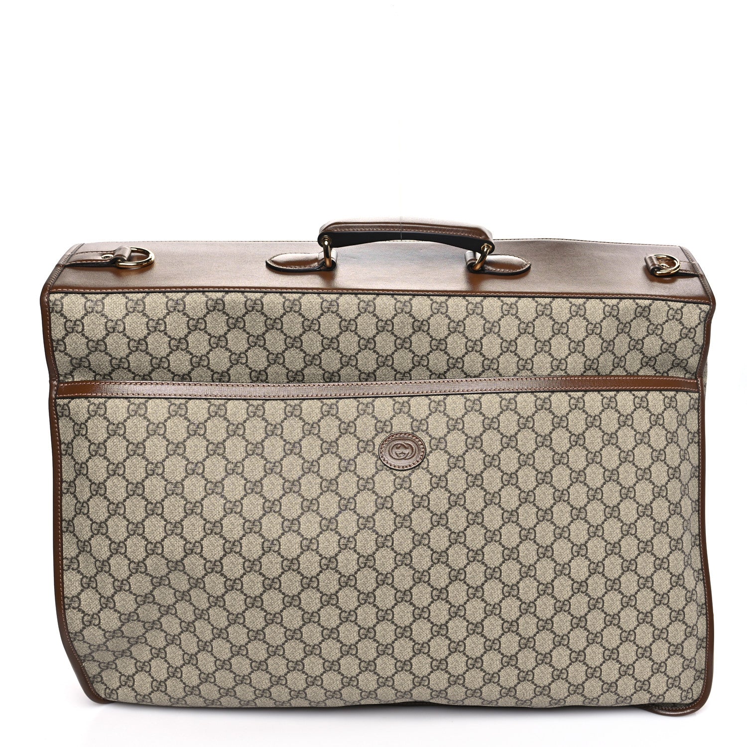 Gucci GG Supreme Monogram Azalea Calfskin Retro Interlocking G Garment Bag Beige Ebony Brown Sugar 1 of 9