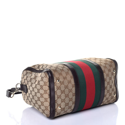 Gucci Monogram Vintage Web Medium Boston Dark Brown 5 of 11