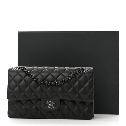 Chanel Lambskin Quilted Medium Double Flap So Black 11 of 11