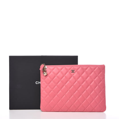 Chanel Lambskin Quilted Medium Casino Beauty CC Cosmetic Case Fuchsia 8 of 8