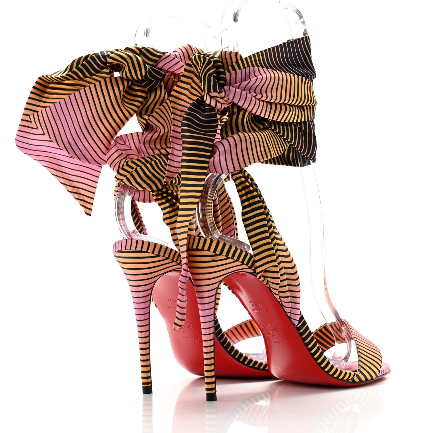 Satin Sandale Du Desert Stripe 100 Sandal 35.5 Pink Orange Multi