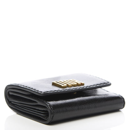 Christian Dior Textured Patent Calfskin Medium D-Fence Wallet Black 4 of 7