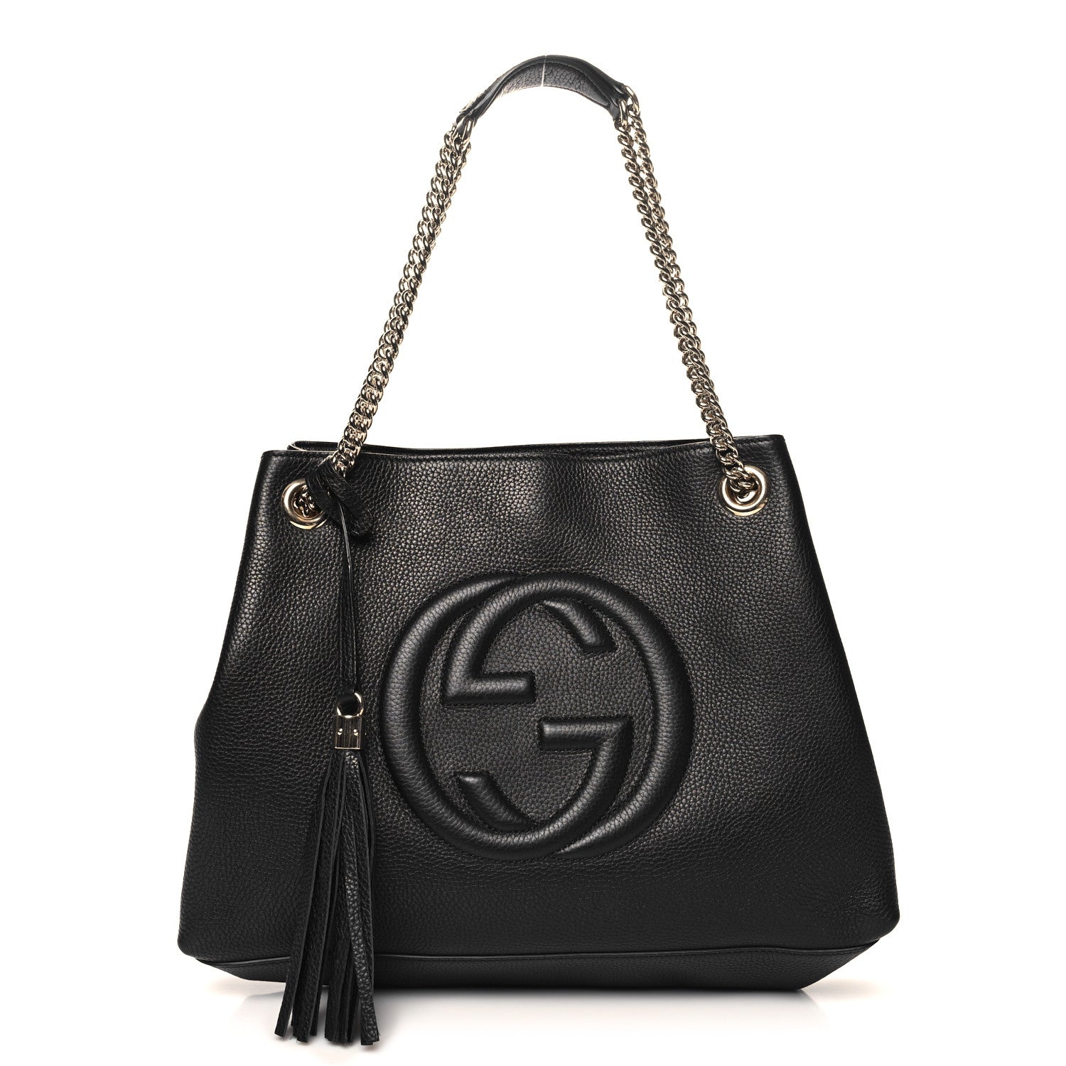 Gucci Pebbled Calfskin Medium Soho Chain Shoulder Bag Black 1 of 10