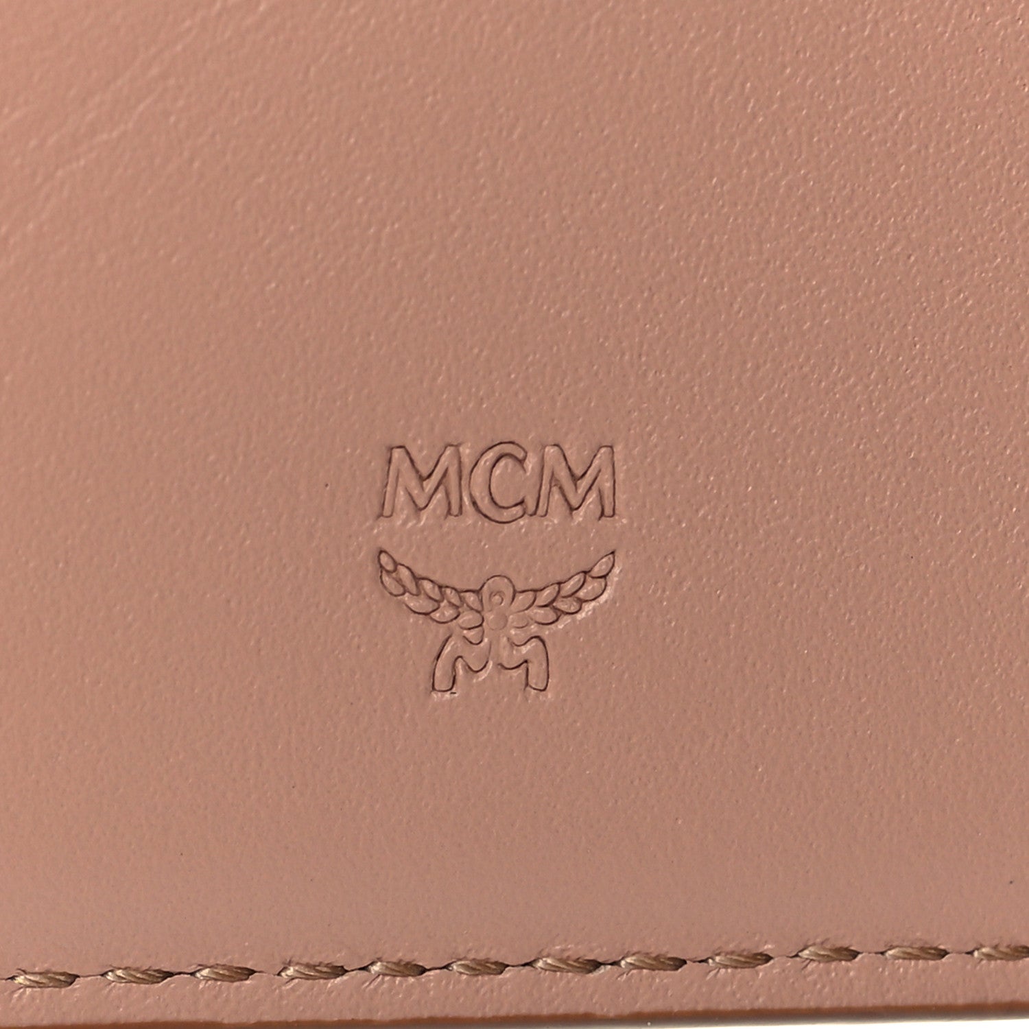 MCM Metallic Visetos Mini Bi-Fold Wallet Champagne Gold 6 of 7