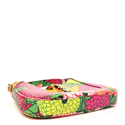 Gucci X KEN SCOTT Textured Calfskin Pomponica Print Small Jackie 1961 Hobo Multicolor Fuxia Pompon 4 of 10