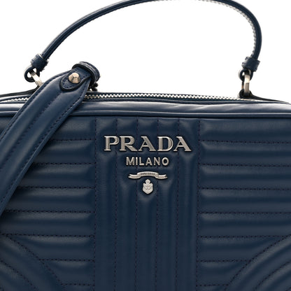 Prada Soft Calfskin Impunture Diagramme Camera Bag Bluette 8 of 12