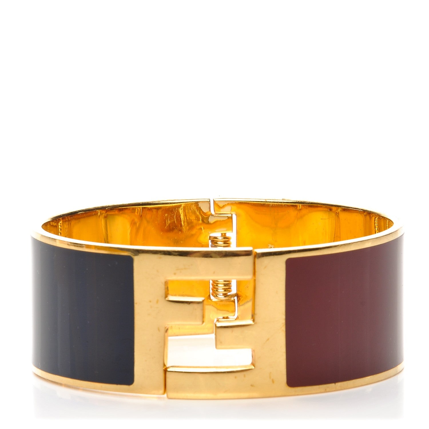 Fendi Enamel Fendista Medium Bracelet Gold Navy Rosso 1 of 6