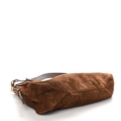 Prada Scamosciato Suede Medium Aimee Shoulder Bag Cacao 7 of 17