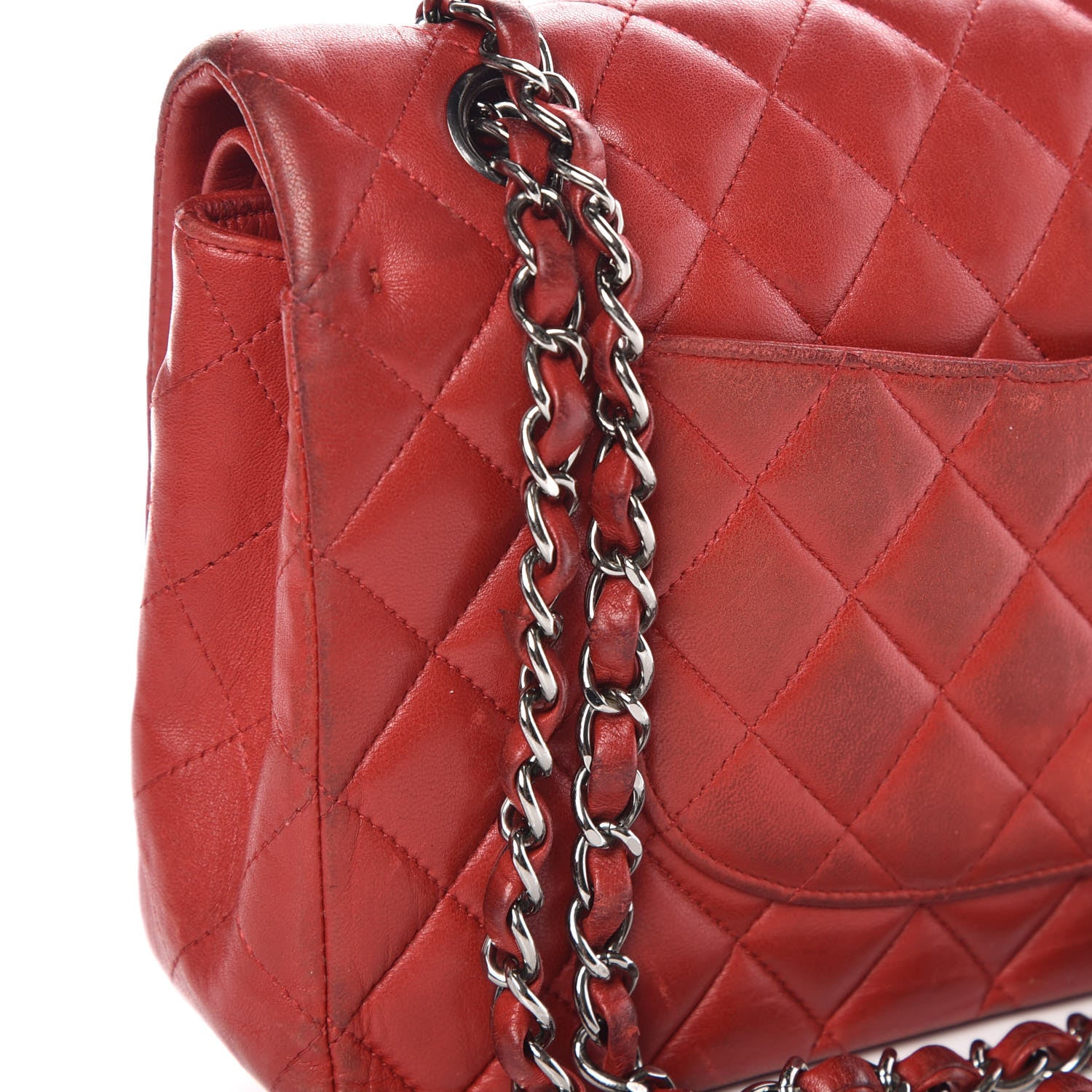 Chanel Lambskin Quilted Medium Double Flap Red 20 of 22