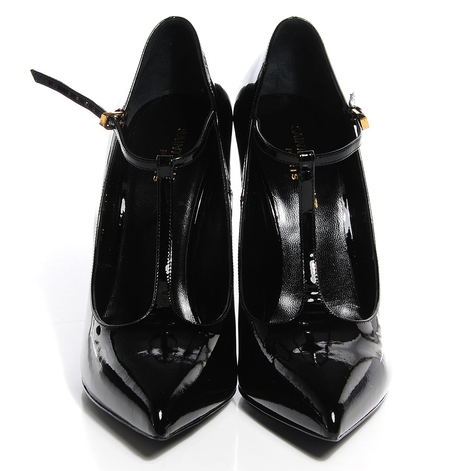 Saint Laurent Patent T-Strap Pumps Black 39 2 of 7