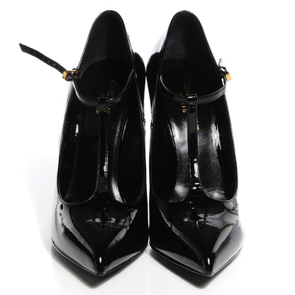 Saint Laurent Patent T-Strap Pumps Black 39 2 of 7