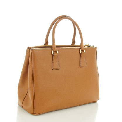 Prada Saffiano Medium Galleria Double Zip Tote Caramel 3 of 9