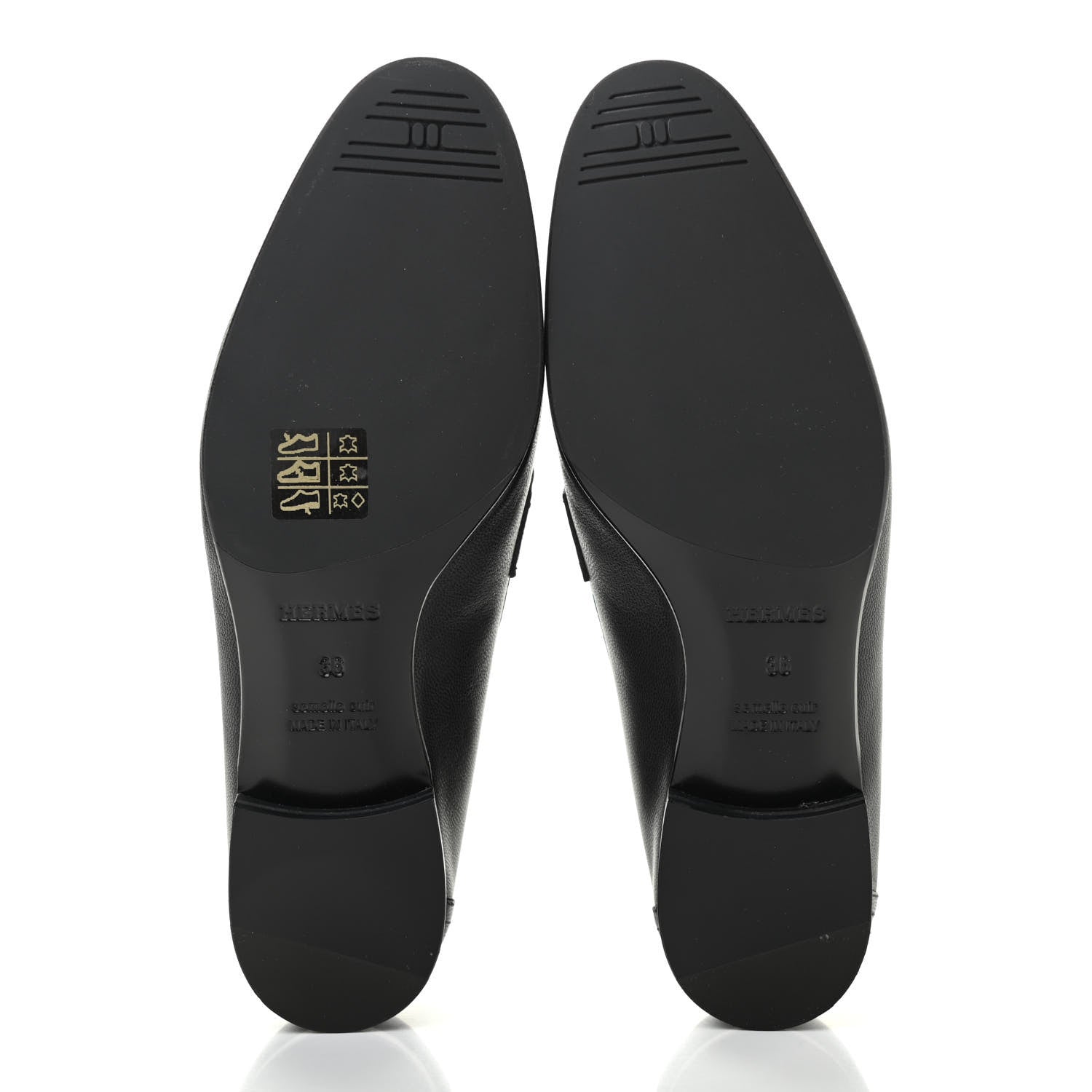 Hermes Goatskin Womens Paris Loafers 36 Black 9 of 16