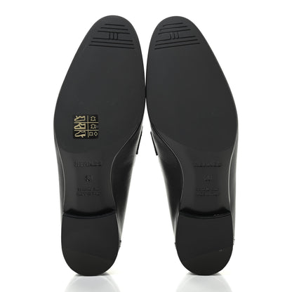 Hermes Goatskin Womens Paris Loafers 36 Black 9 of 16