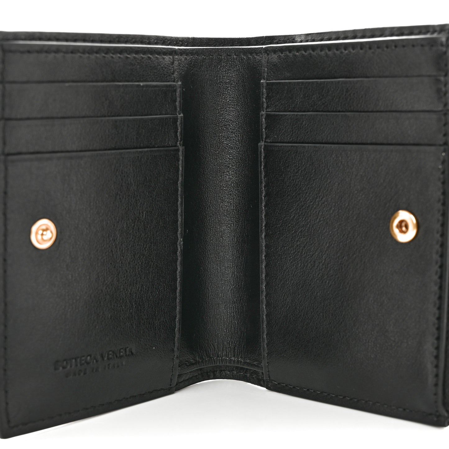 Nappa Intrecciato Bifold Zip Wallet Black