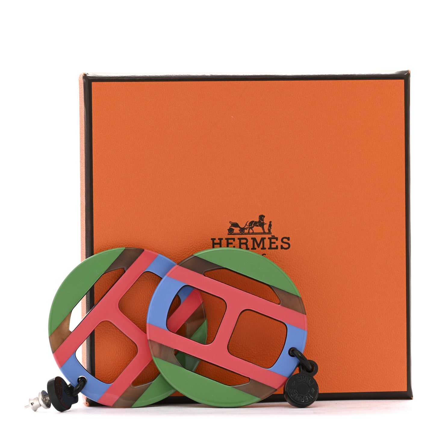 Lacquered Horn H Equipe Earrings