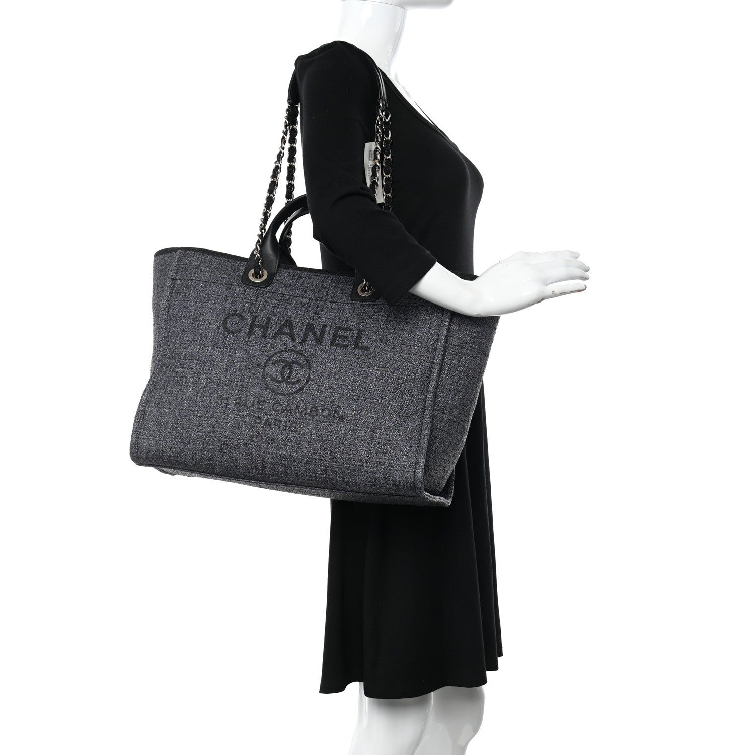 Chanel Lurex Boucle Medium Deauville Tote Black 2 of 10