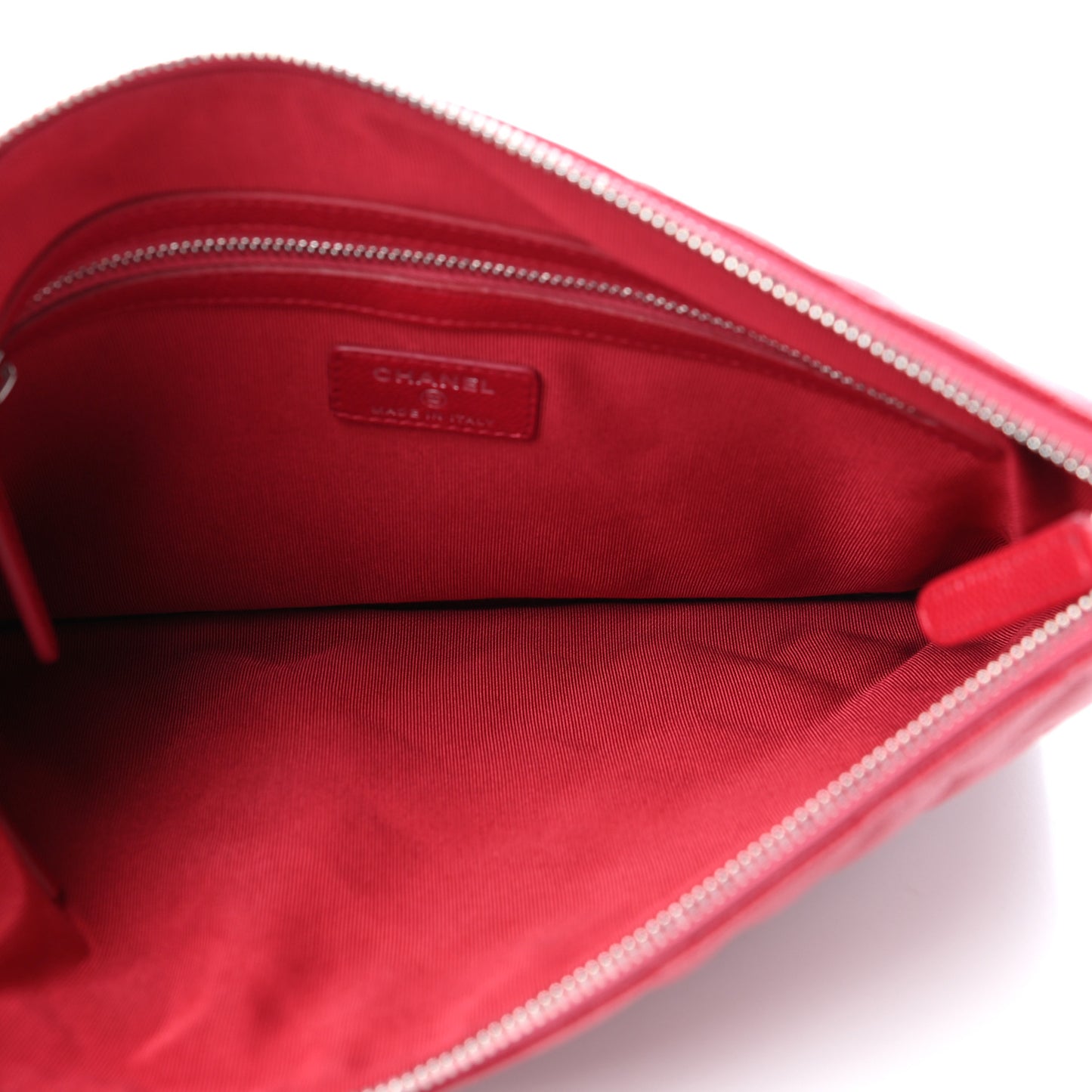 Caviar Quilted Medium Cosmetic Case Dark Pink