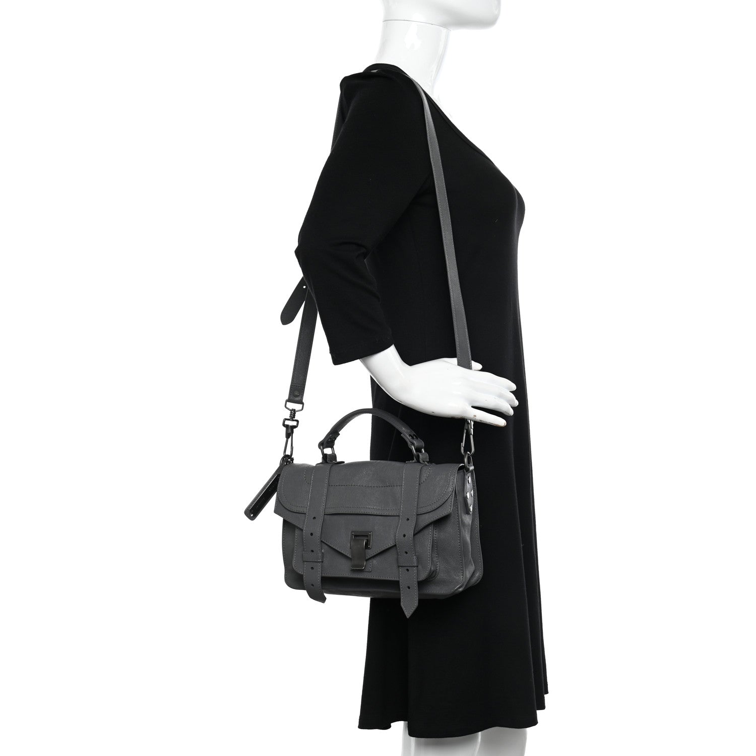 Proenza Schouler Lambskin Tiny PS1 Satchel Grey 2 of 10